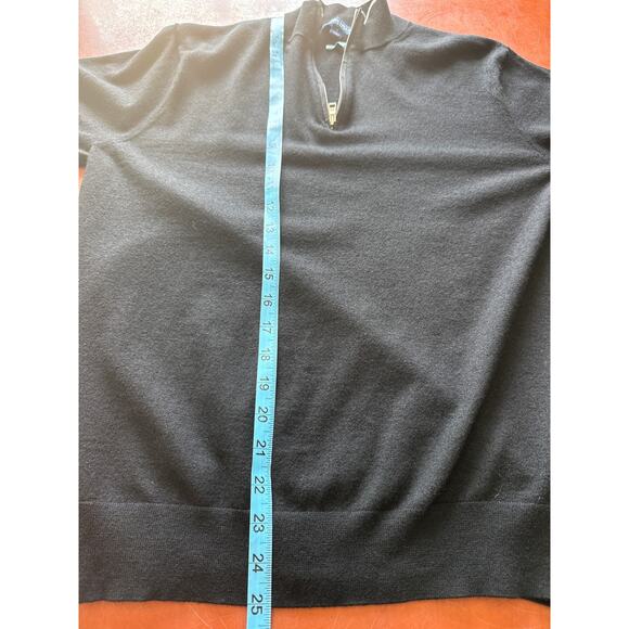 Peter Millar Excursionist Flex 1/4 Zip Pullover L Black Merino Wool MF24XS03 - Picture 8 of 9